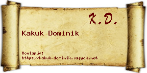 Kakuk Dominik névjegykártya